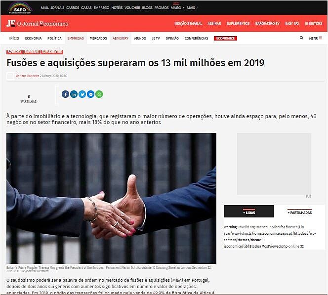 Fuses e aquisies superaram os 13 mil milhes em 2019